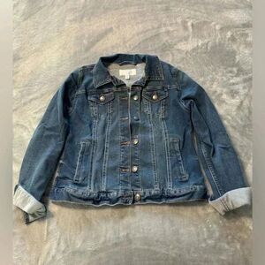 Time and Tru Denim Jacket | Dark Wash | Size Small (4–6) | Classic Fit